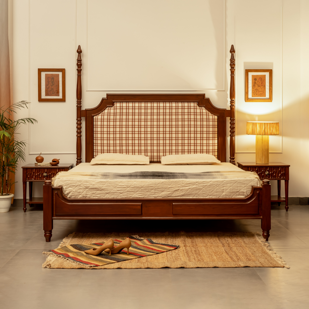 ZENITH Teak Wood  2 Poster Bed