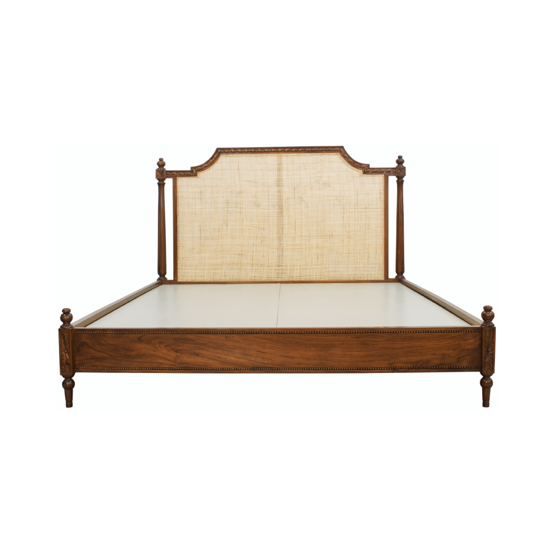 Alchemy Cane Teak Wood Bed