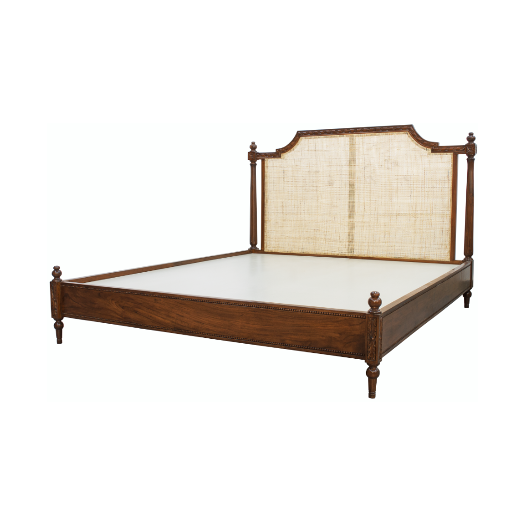 Alchemy Cane Teak Wood Bed