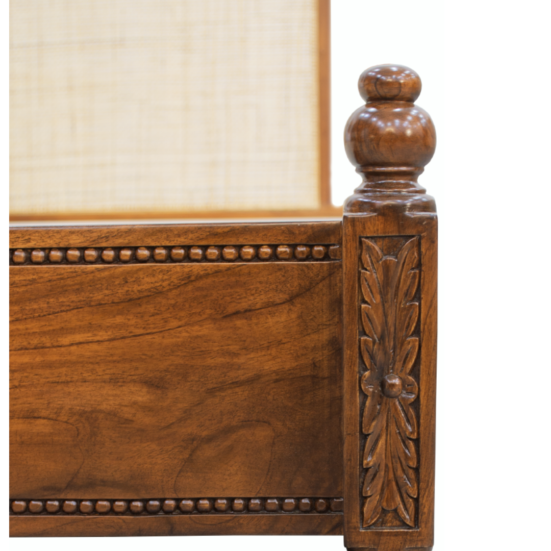 Alchemy Cane Teak Wood Bed