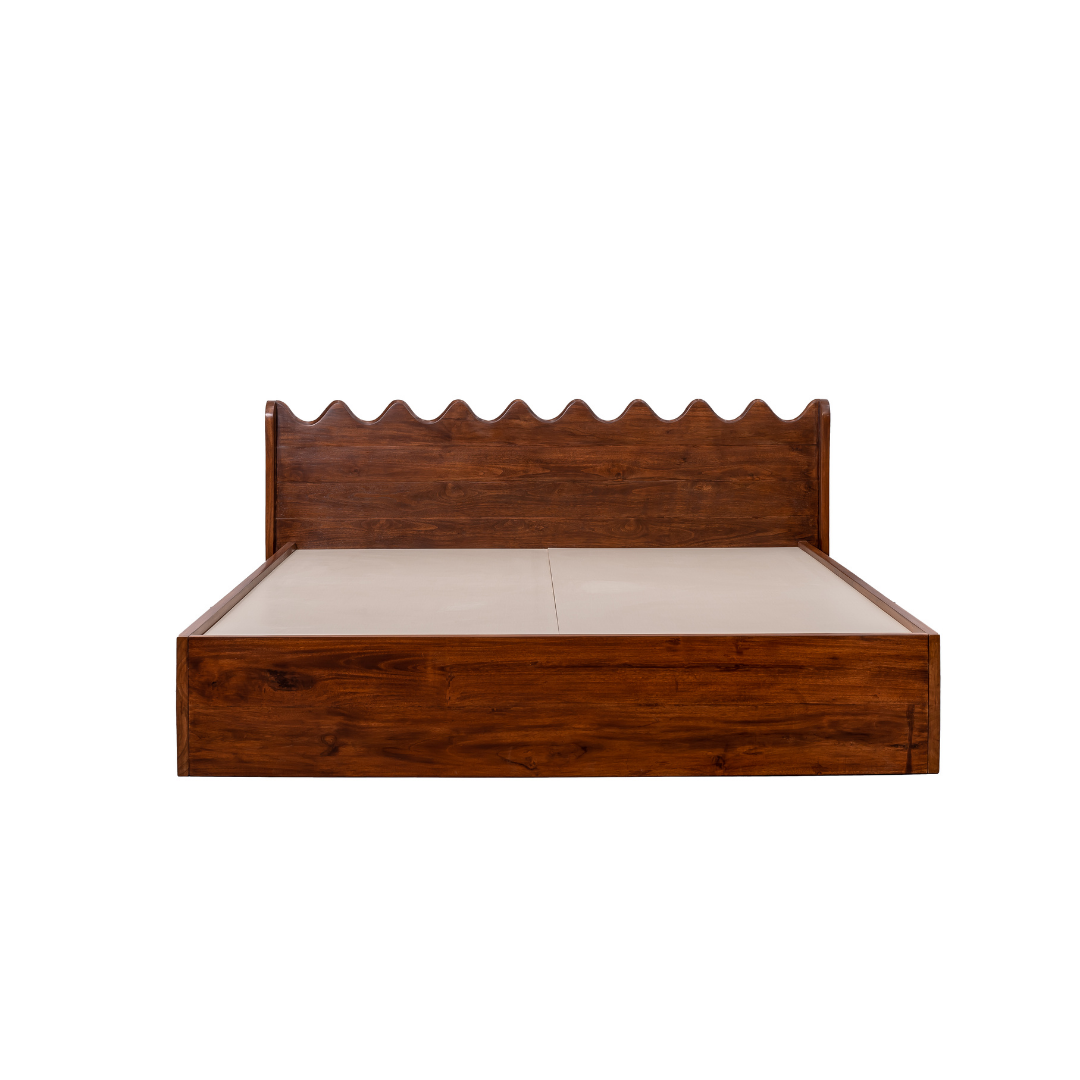 Aalaya Teak Wood Hydraulic Storage Bed