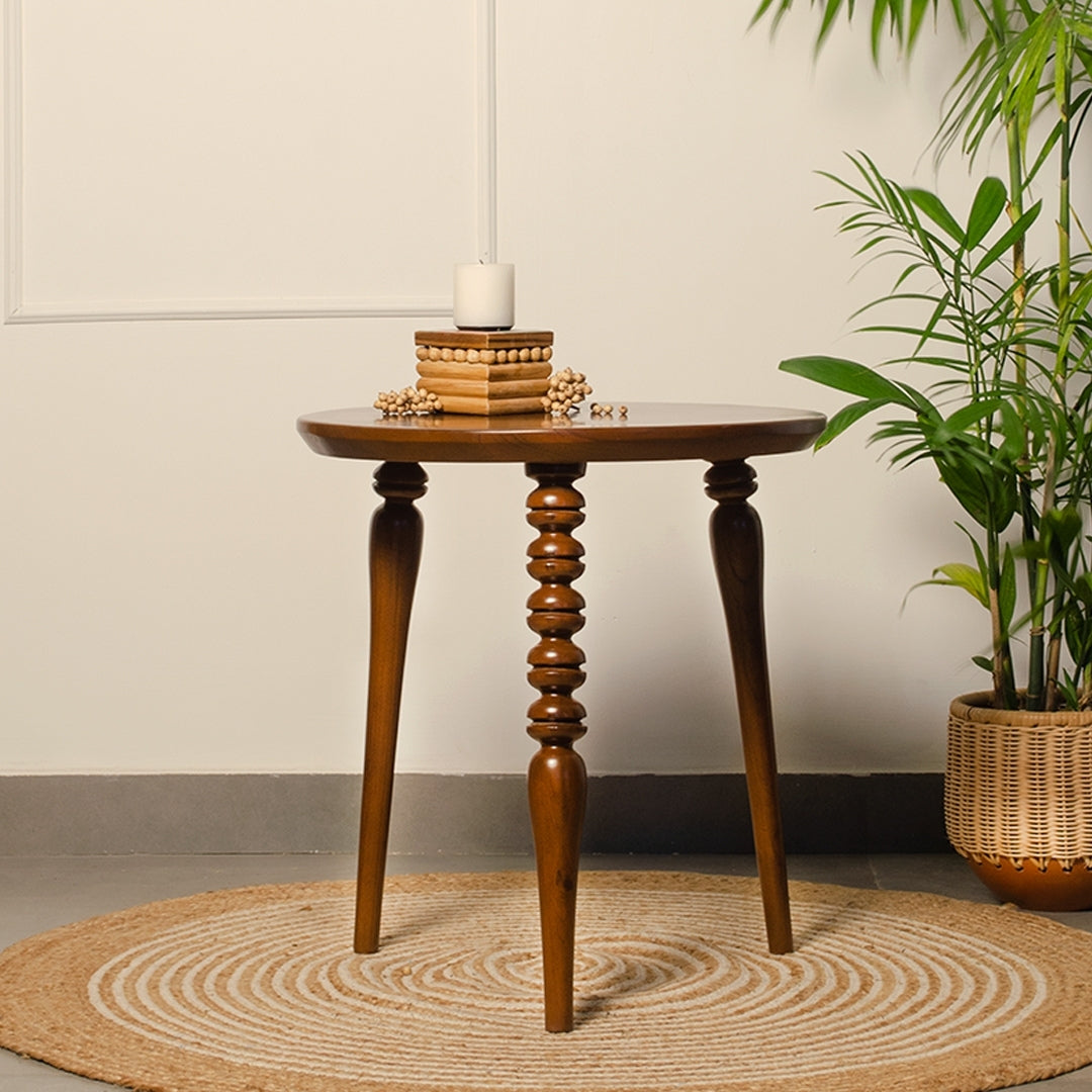 Nava Tripod Teak wood End Table