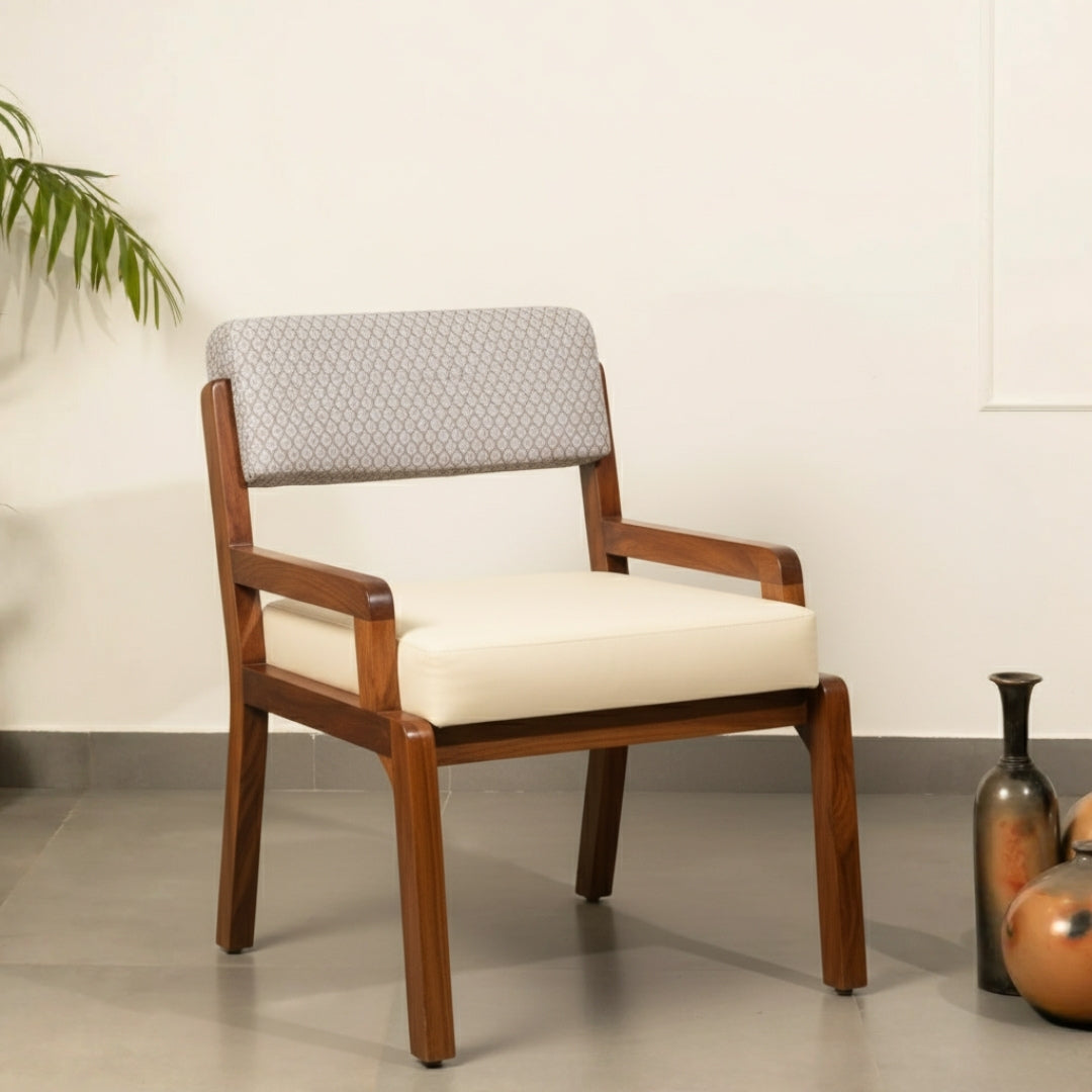 Zyra Upholstered Teakwood Dining Chair