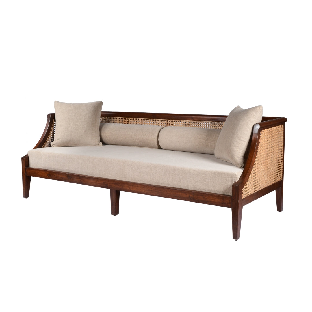 Sahara Teakwood 3 Seater Cane Sofa