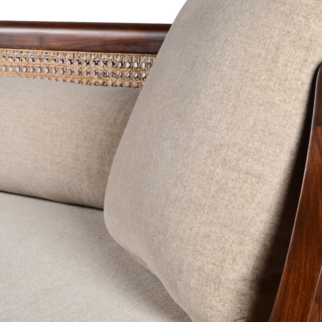 Sahara Teakwood 3 Seater Cane Sofa