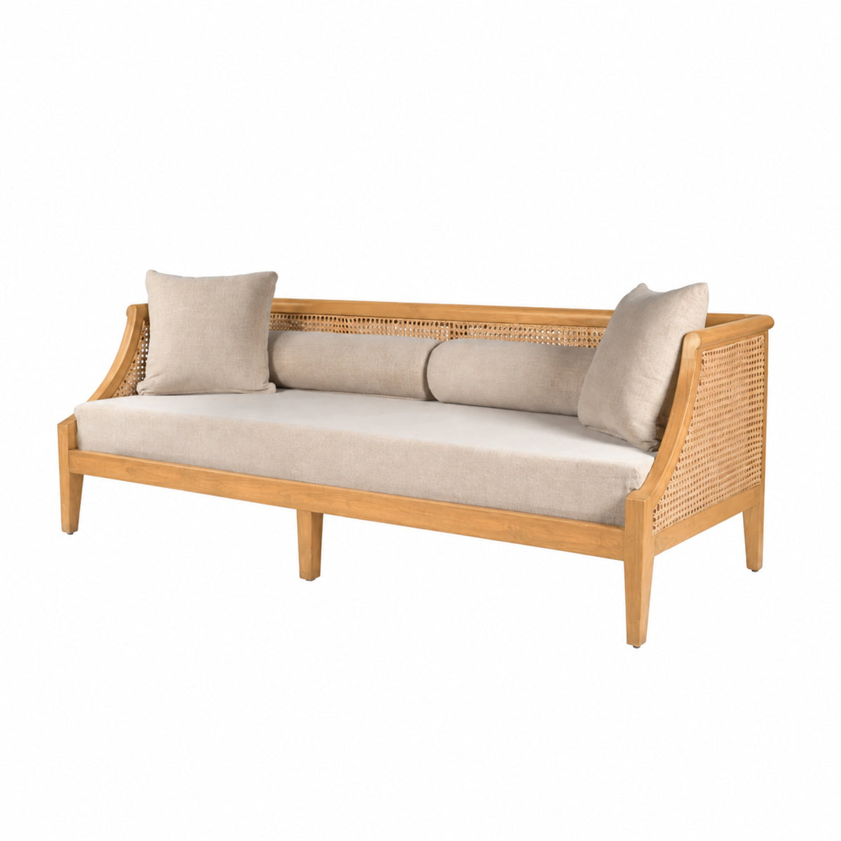 Sahara Teakwood 3 Seater Cane Sofa