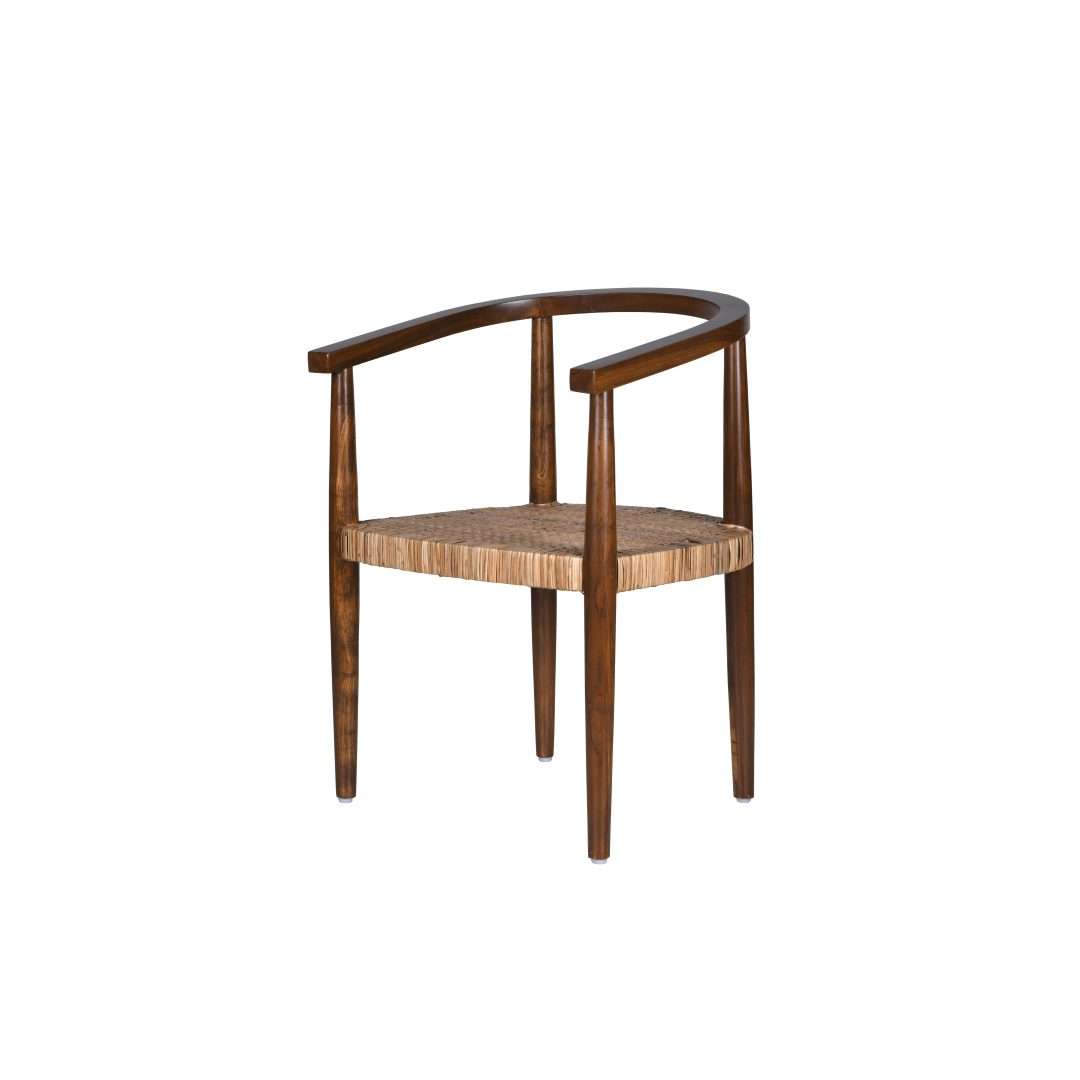 Tobu Teak Wood Cane Armchair