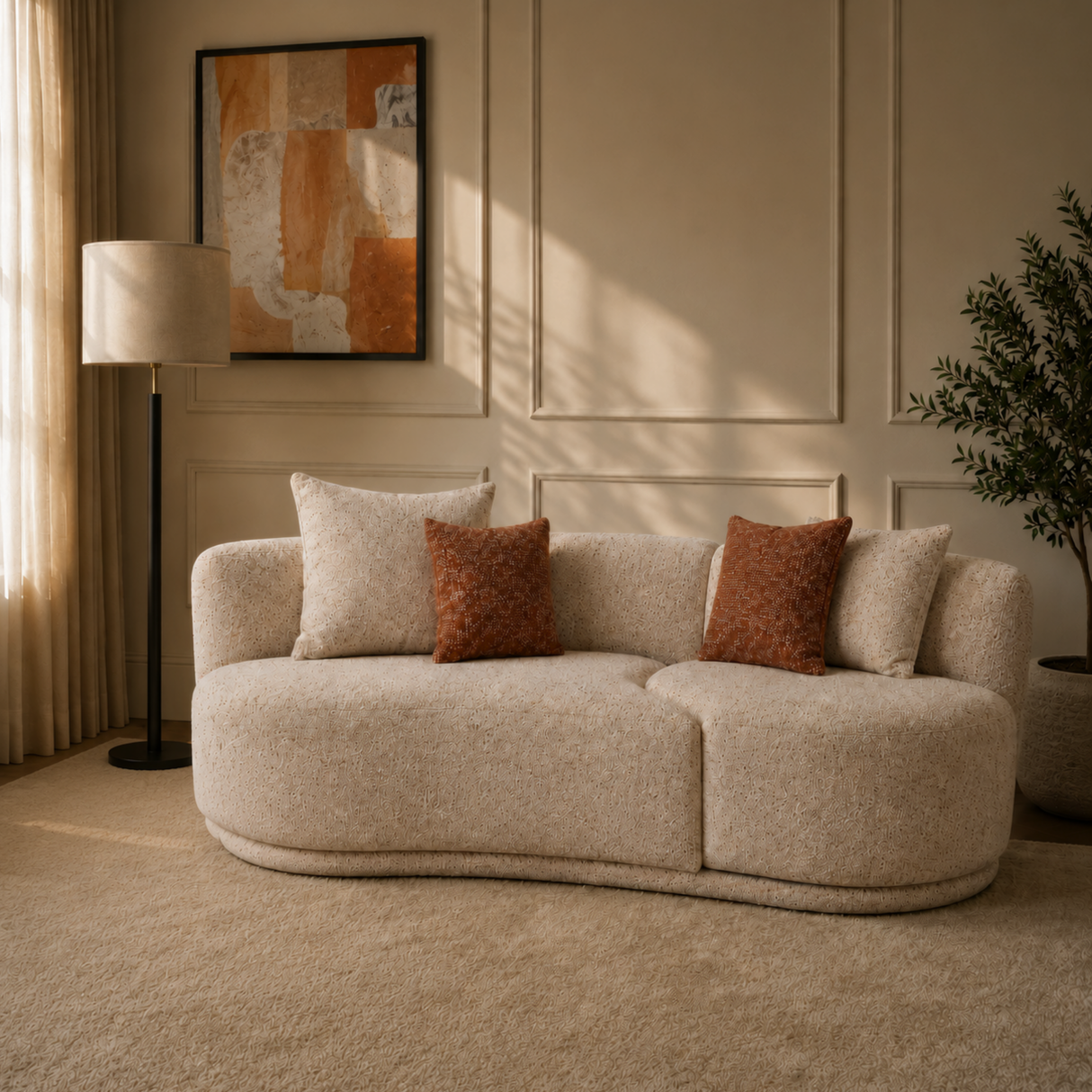 Velune 3 Seater Swivel Sofa
