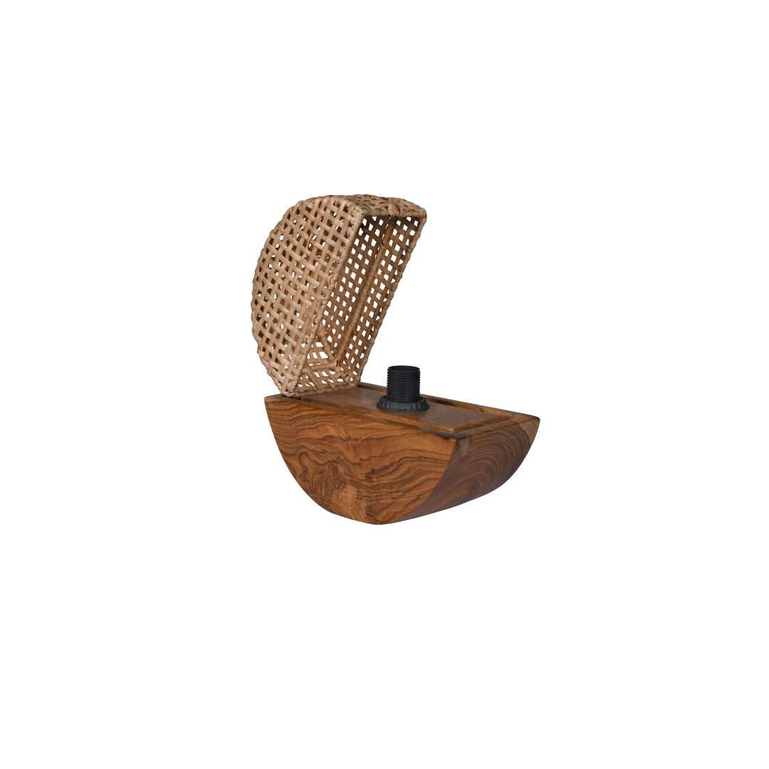 Noksen Cane Teak Table Lamp