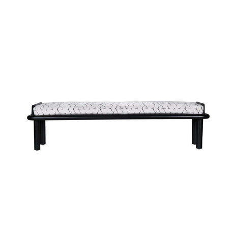 Asiago Teak Wood Upholstered Bench