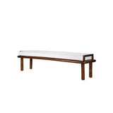 Asiago Teak Wood Upholstered Bench