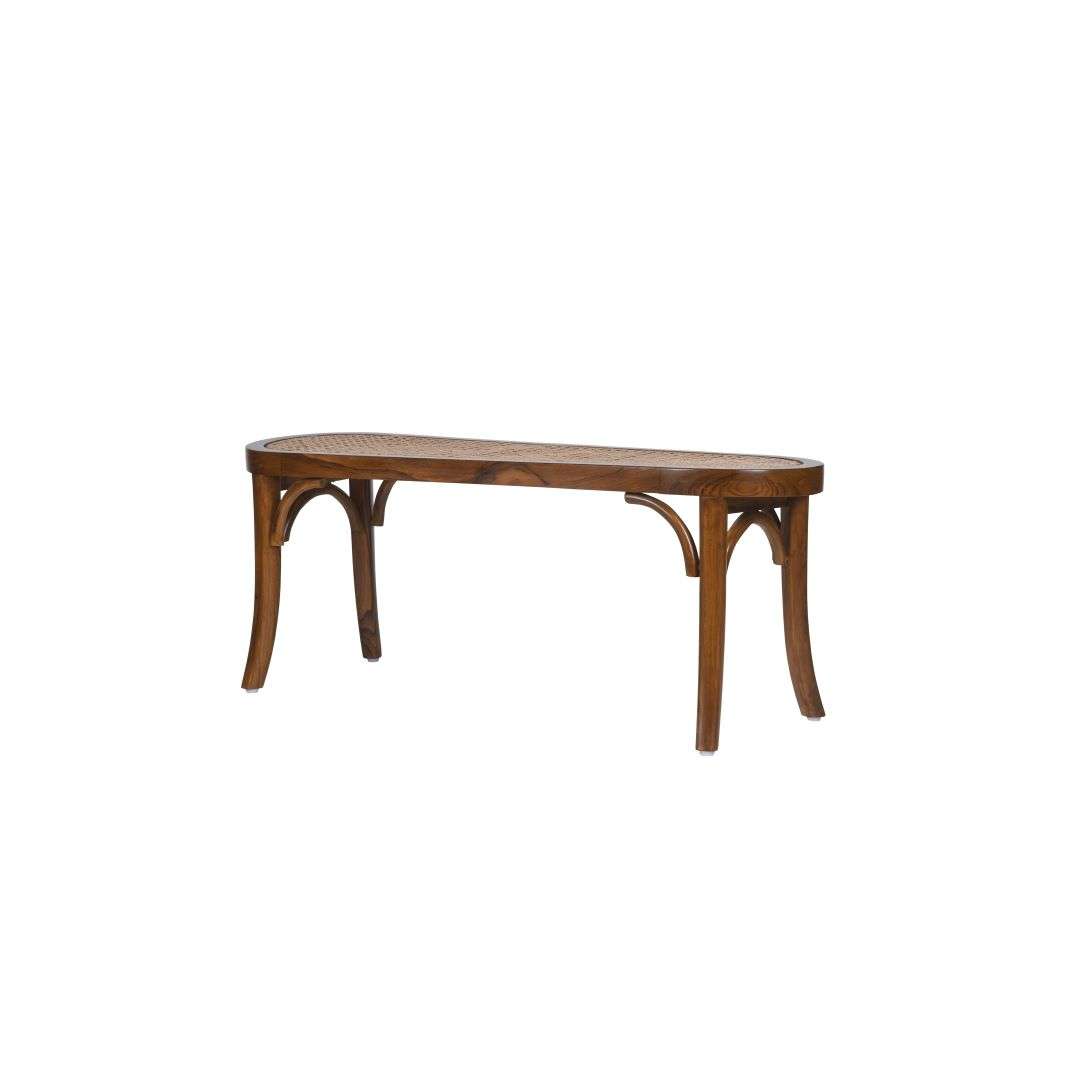 Asolo Teak Wood Rattan Bench