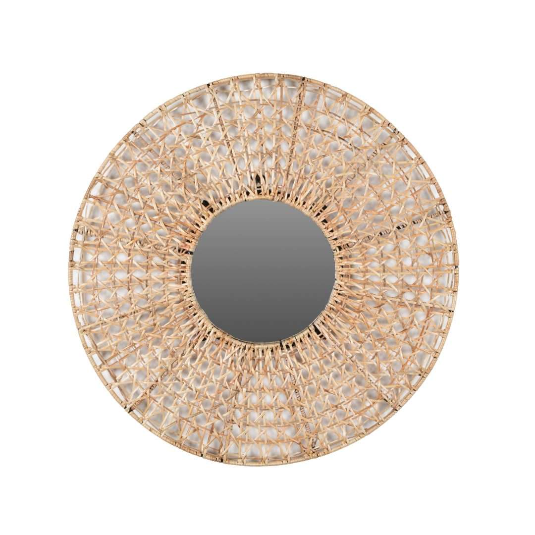 Cane Round Wall Mirror