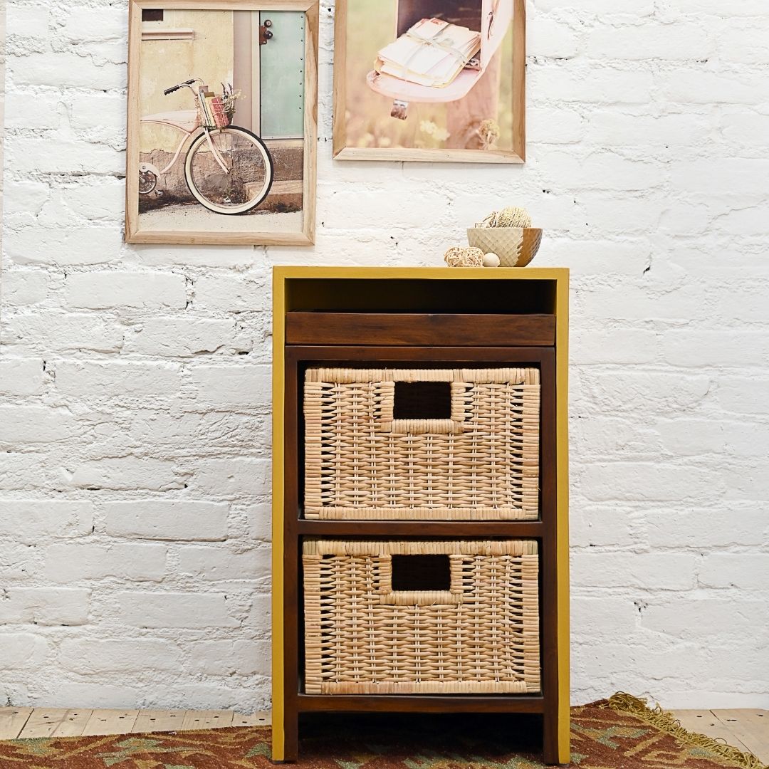 Delta Distress Basket Cabinet