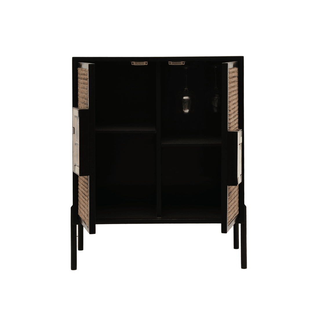 Gobleto Cane Bar Cabinet