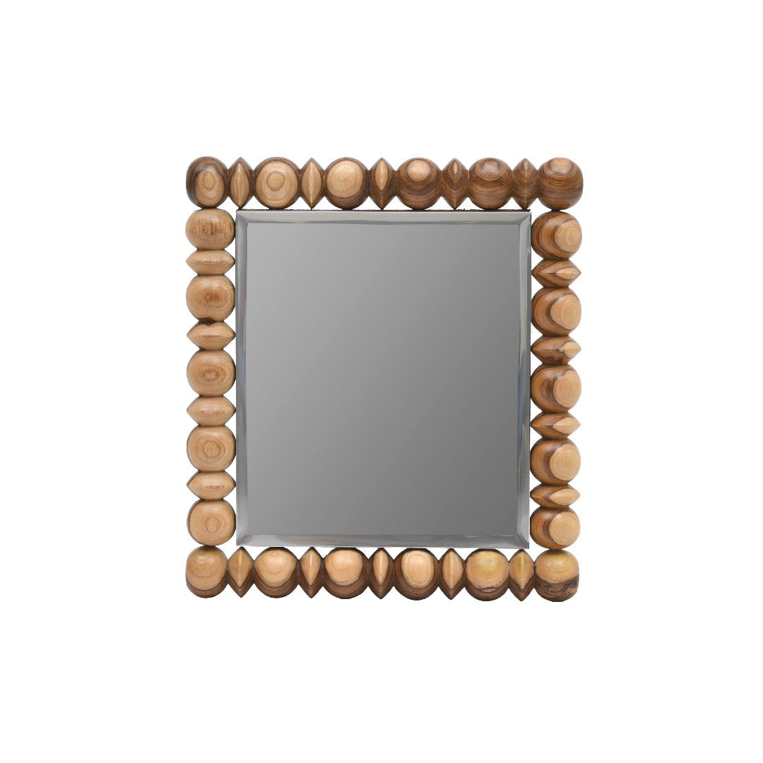 Levon Natural Teak Wood Wall Mirror