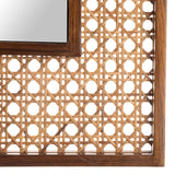 Mid Century Teak Cane Mirror