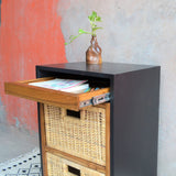 Modern Natural Basket Cabinet