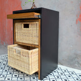 Modern Natural Basket Cabinet