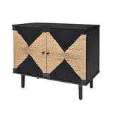 Rush Weave Black Colour Storage Cabinet