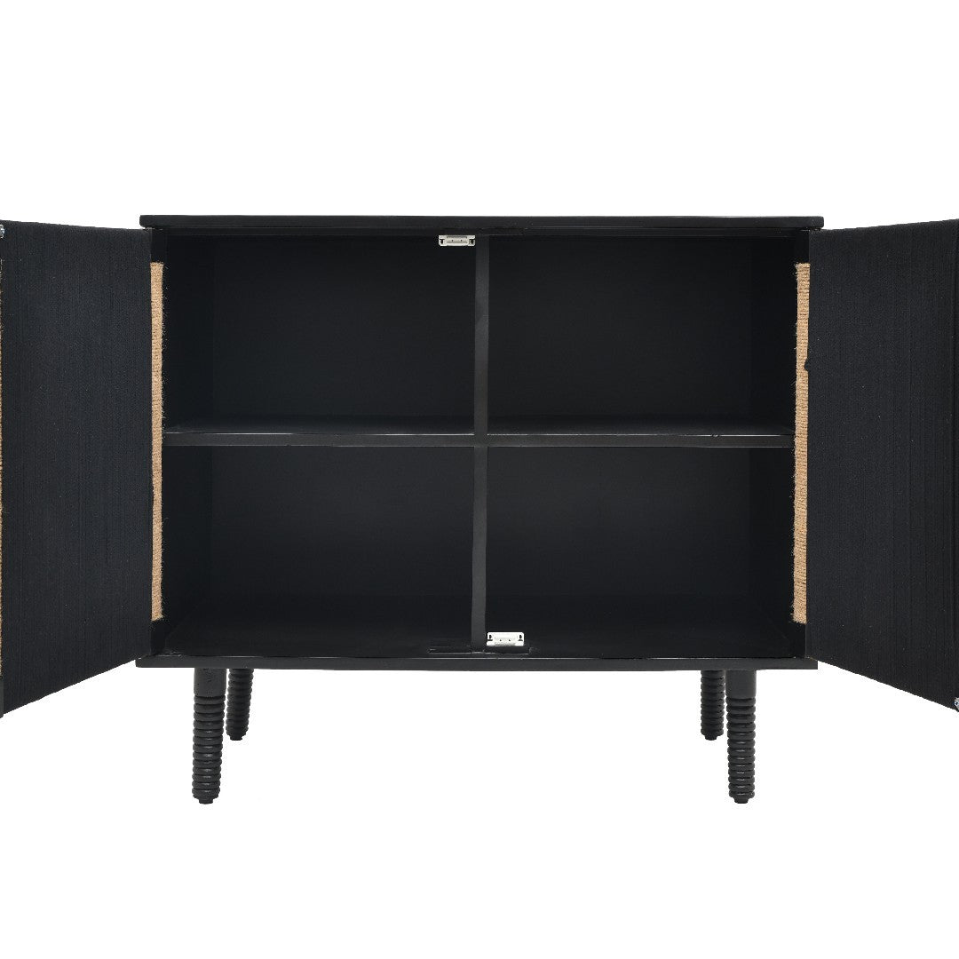 Rush Weave Black Colour Storage Cabinet