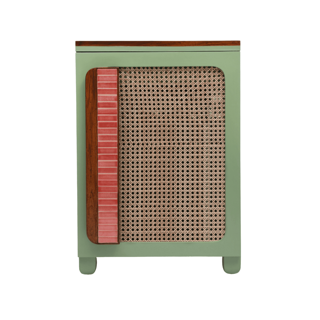 Tropico Cane Single Door Cabinet