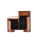 Umber Cane Double Door Cabinet