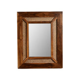 Vintage Teak Cane Wall Mirror