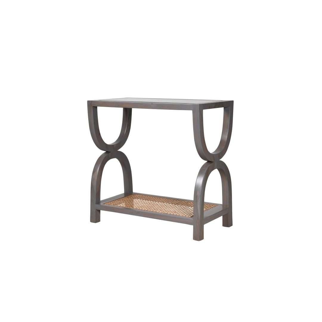 Polar Stroke Teak Wood Console Table