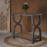 Polar Stroke Teak Wood Console Table