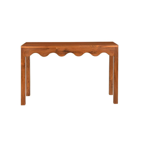 Scallop Teak Wood Console Table