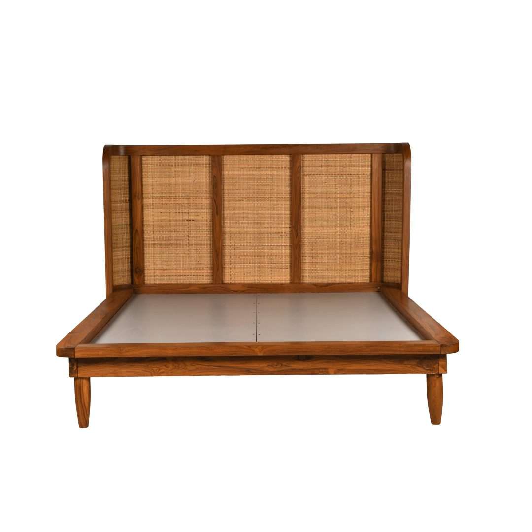 Zakhama Teak Wood Cane Bed