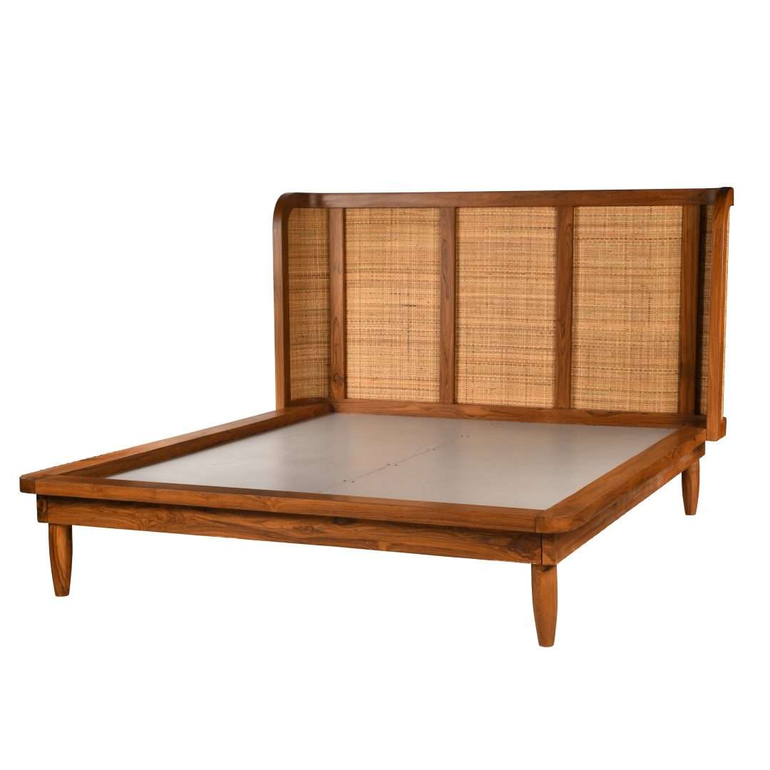 Zakhama Teak Wood Cane Bed