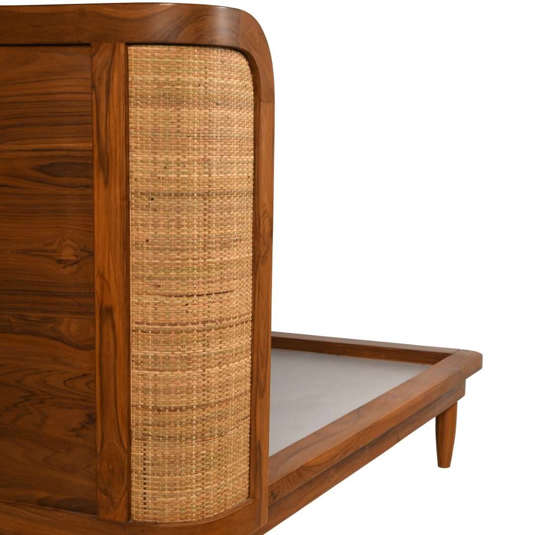 Zakhama Teak Wood Cane Bed