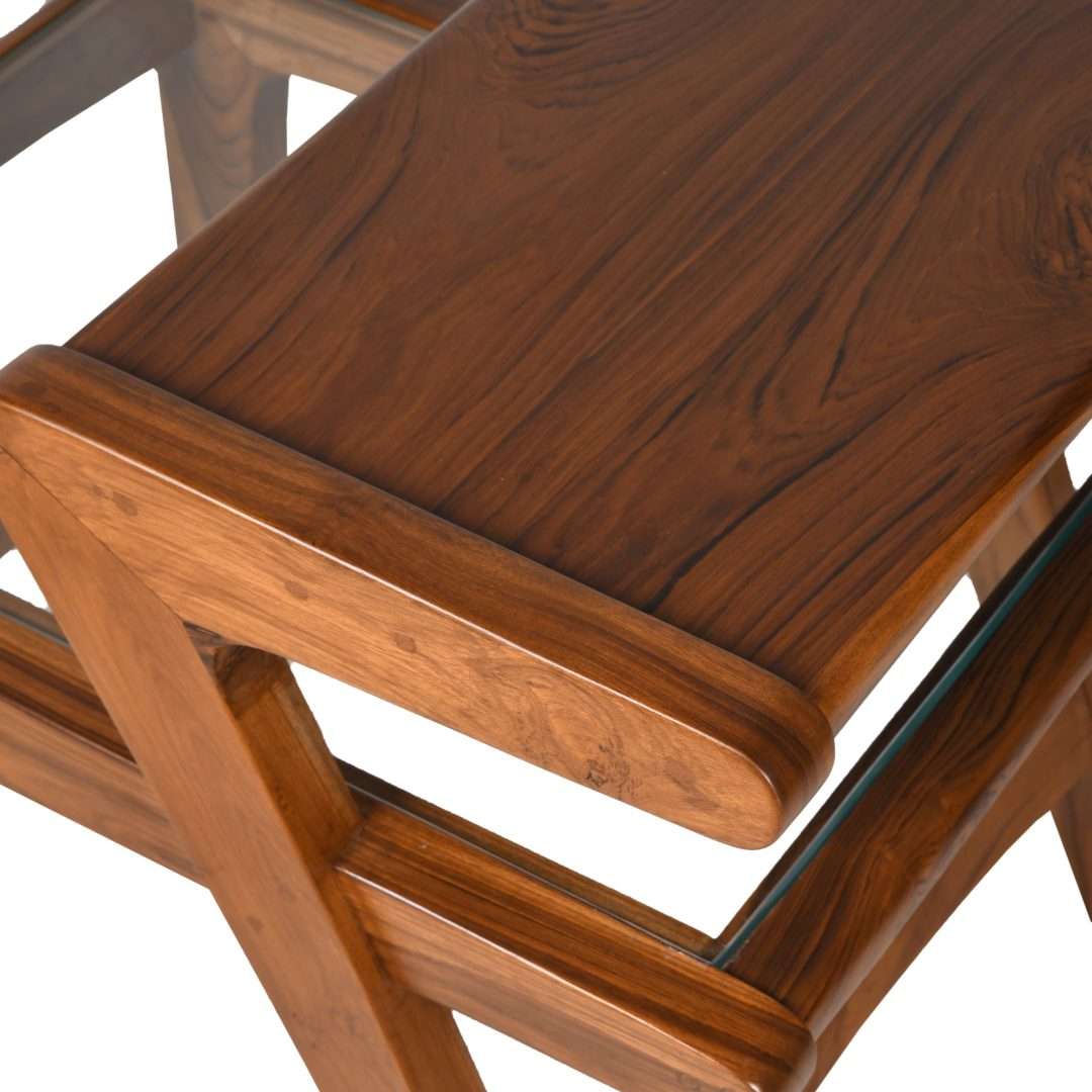 level up teakwood side table